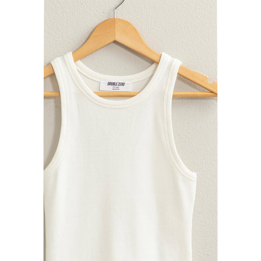 RIBBED ROUND NECK TANK TOP